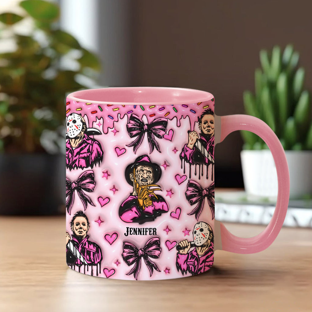 Personalized Pink Halloween Accent Mug with Custom Name