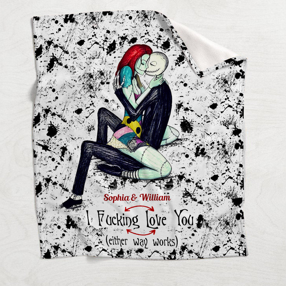 Personalized Nightmare Blanket Custom Name Gift for Couples