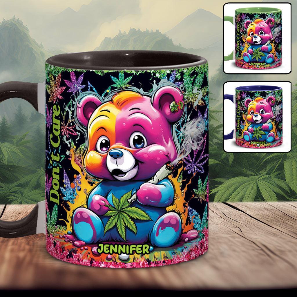 Personalized Don't Care Bear Weed Accent Mug Custom Name Gift