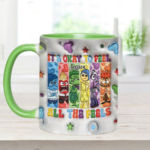 Load image into Gallery viewer, Personalized Accent Mug It's Okay To Feel All The Feels Gift for Birthday/Graduation
