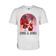 Load image into Gallery viewer, Personalized Couple T-Shirt &amp; Hoodie Unique Gift for Anniversary or Valentine's Day
