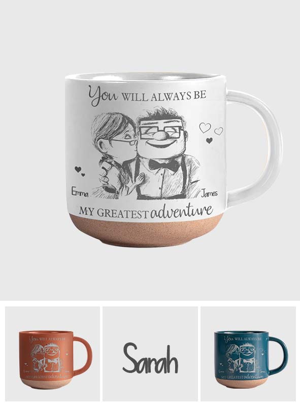 Personalized Engraved Pottery Mug Custom Name Gift for Couples