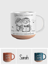 Load image into Gallery viewer, Personalized Engraved Pottery Mug Custom Name Gift for Couples
