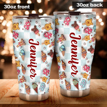 Load image into Gallery viewer, Personalized Tumbler with Snacks Design Custom Name Gift
