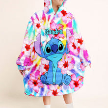 Load image into Gallery viewer, Personalized Tie Dye Blanket Hoodie with Name - Gift for Her
