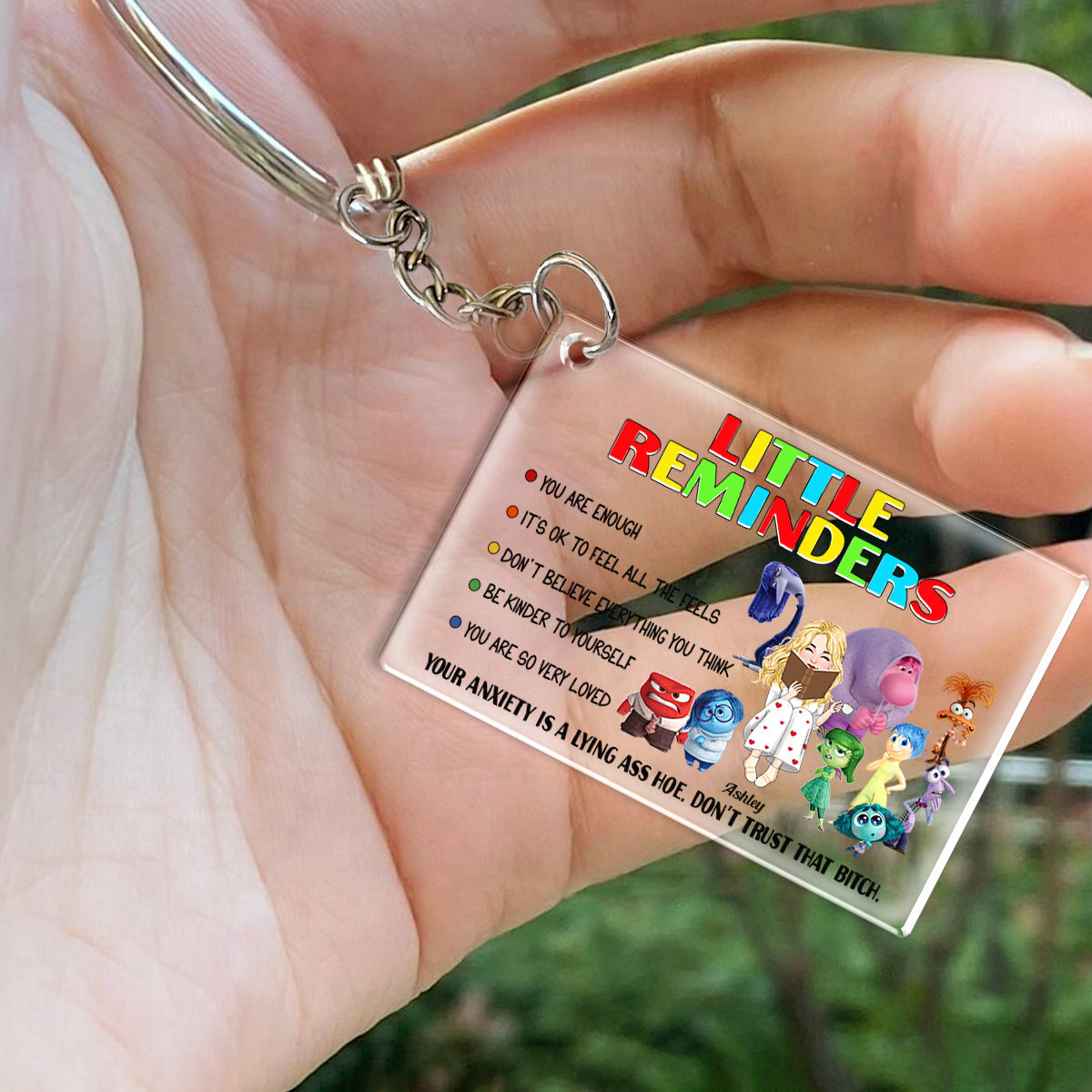 Personalized Acrylic Keychain with Motivational Quotes Gift