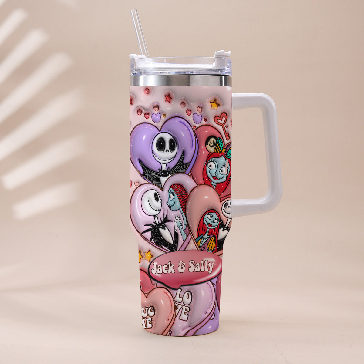 Personalized Tumbler With Handle for Couples | Unique Gift Idea