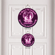 Load image into Gallery viewer, Personalized Halloween Round Wood Sign Custom Name Gift for Couple
