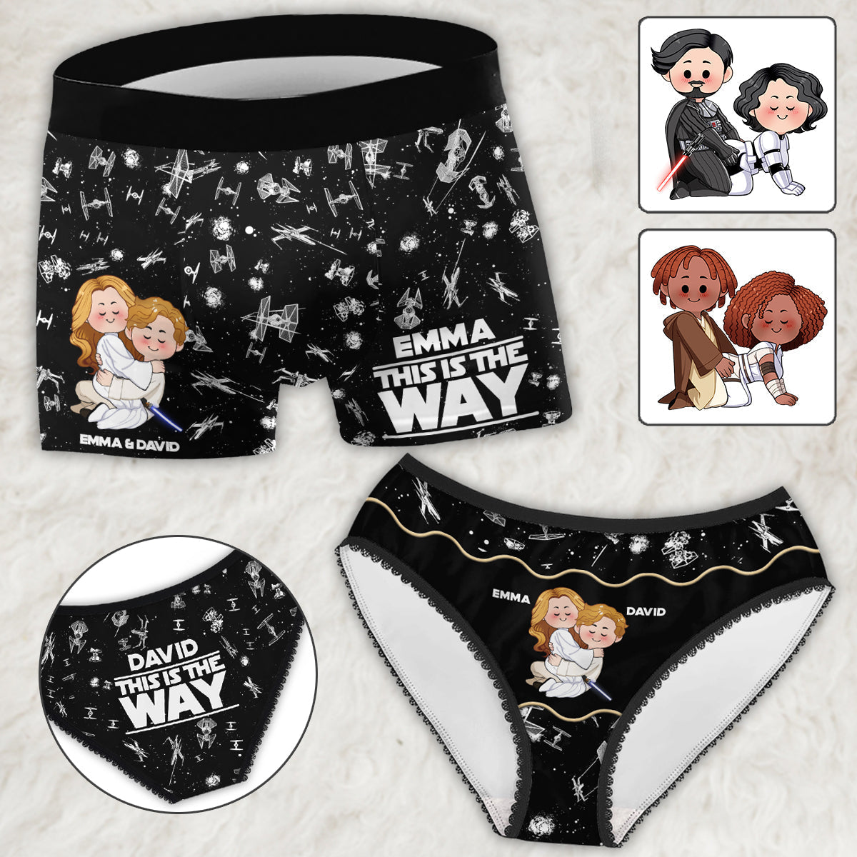 Custom Couples Briefs and Boxer Shorts Personalized Gift for Anniversary