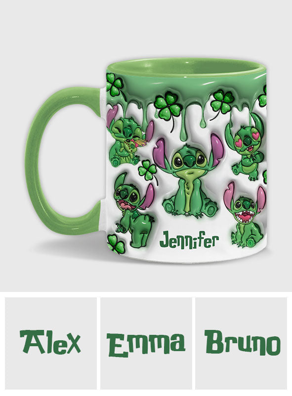 Personalized Lucky Shamrock Accent Mug Custom Name Gift