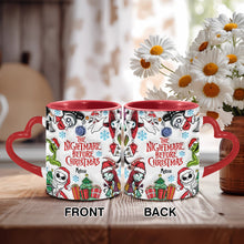 Load image into Gallery viewer, Personalized Nightmare Before Christmas Mug with Heart Handle
