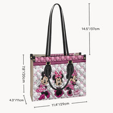 Load image into Gallery viewer, Personalized Pink Leather Handbag with Name - Cute Gift for Mom

