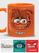 Load image into Gallery viewer, Personalized Two-Tone Accent Mug with Emotive Character - Custom Name Gift
