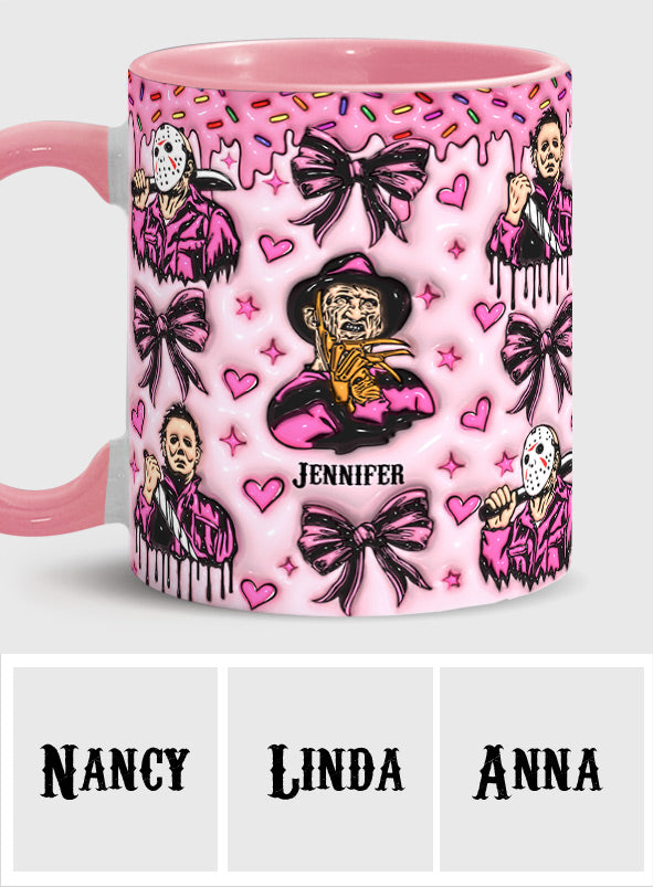 Personalized Pink Halloween Accent Mug with Custom Name