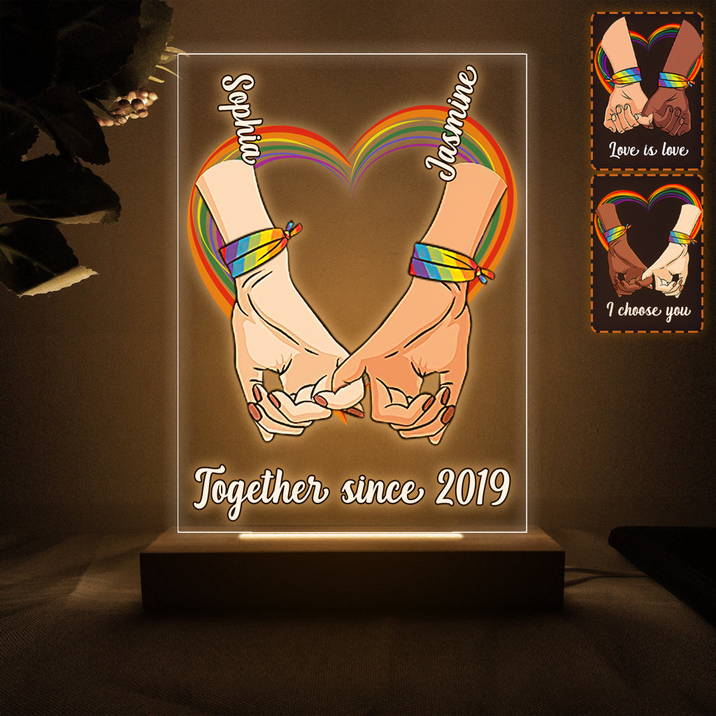 Personalized LGBT Support Shaped Plaque Light Base Gift