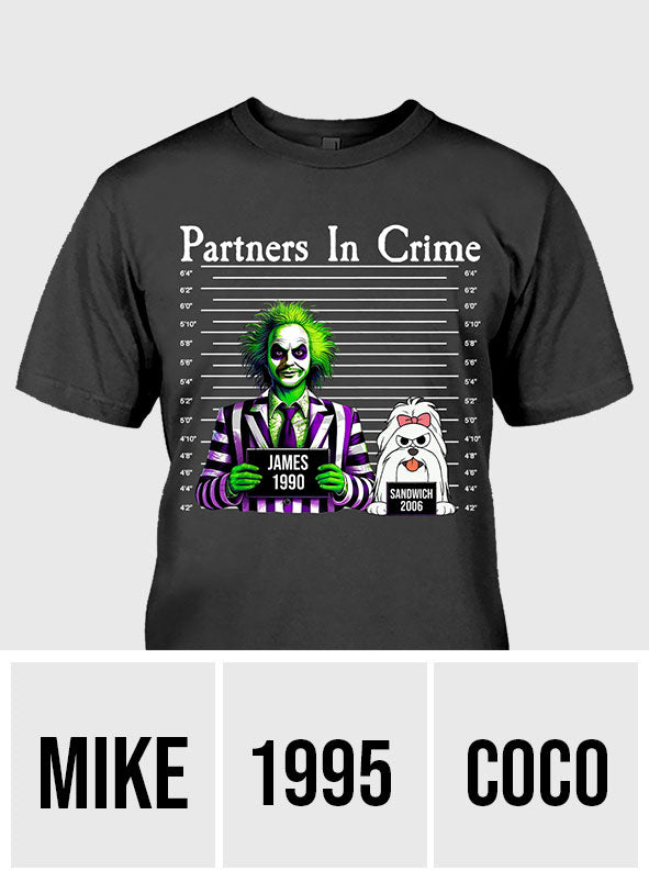 Personalized Partners In Crime T-shirt & Hoodie for Mom/Dad