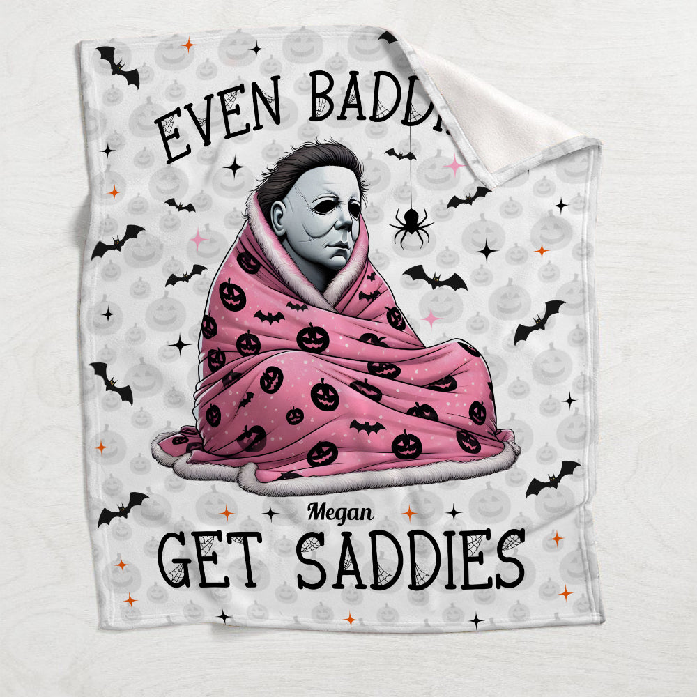 Personalized Halloween Blanket Even Baddies Get Saddies Gift