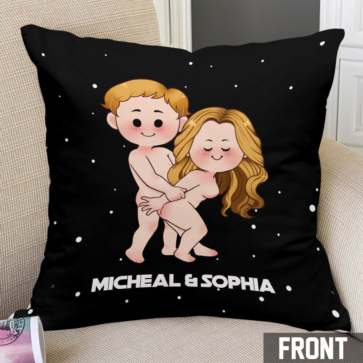 Personalized Romantic Throw Pillow Custom Couple Names Gift