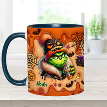 Load image into Gallery viewer, Personalized Halloween Grinch Accent Mug Custom Name Gift
