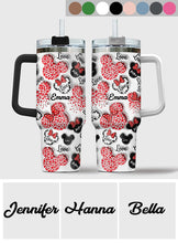 Load image into Gallery viewer, Personalized Mouse Heart Tumbler with Handle for Moms | Unique Christmas Gift
