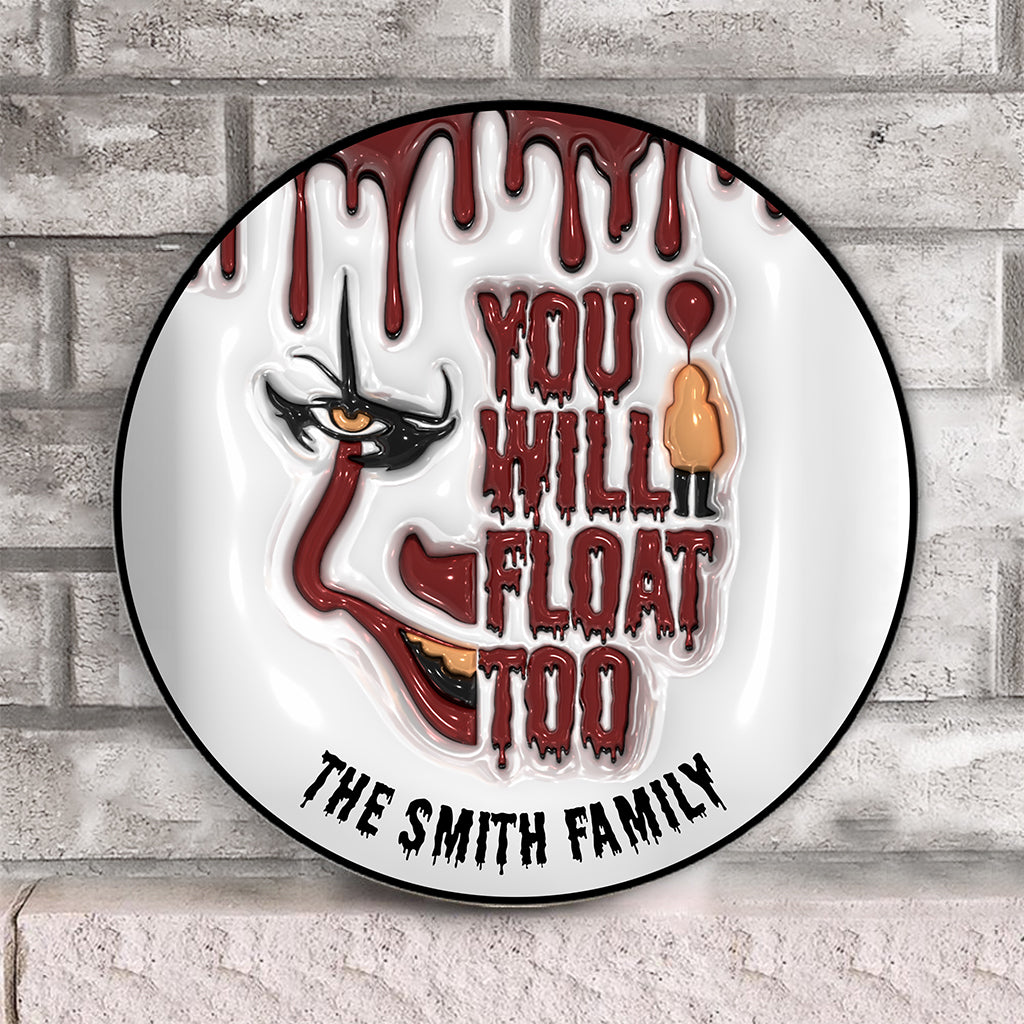 Personalized Round Wood Sign Custom Family Name Halloween Decor
