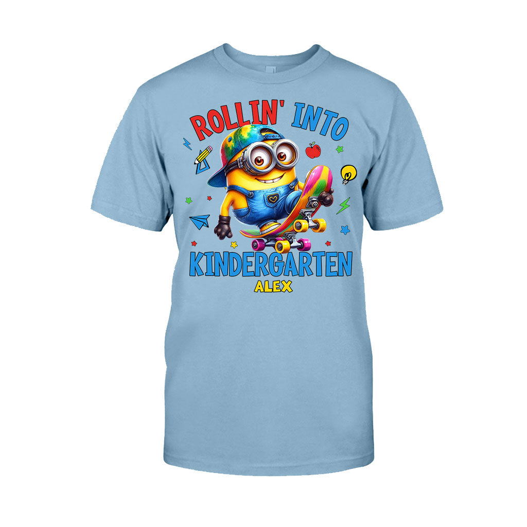Personalized Kids T-Shirt Rollin Into Kindergarten Custom Name