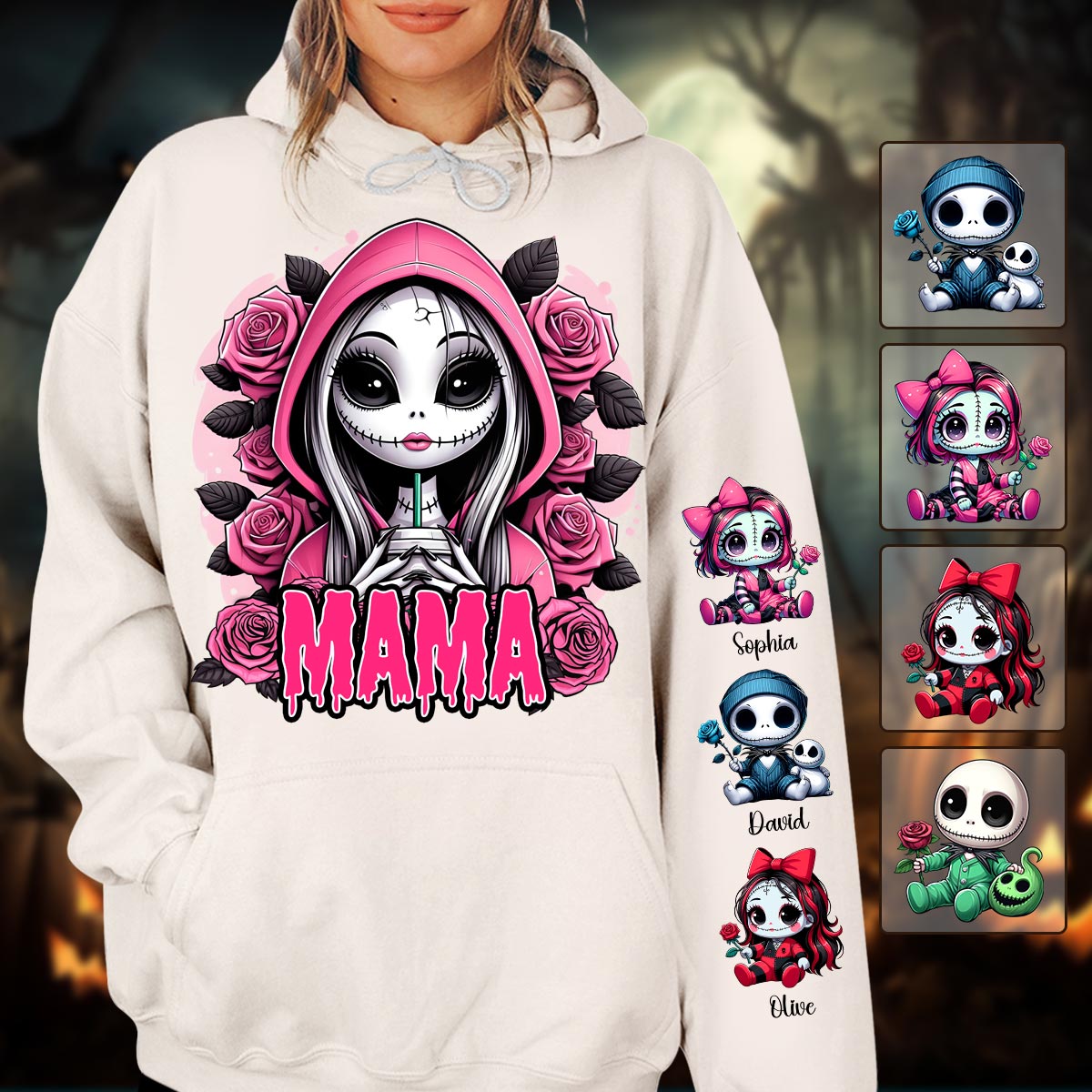 Personalized Mama of Nightmares All Over Shirt for Mom | Halloween Gift