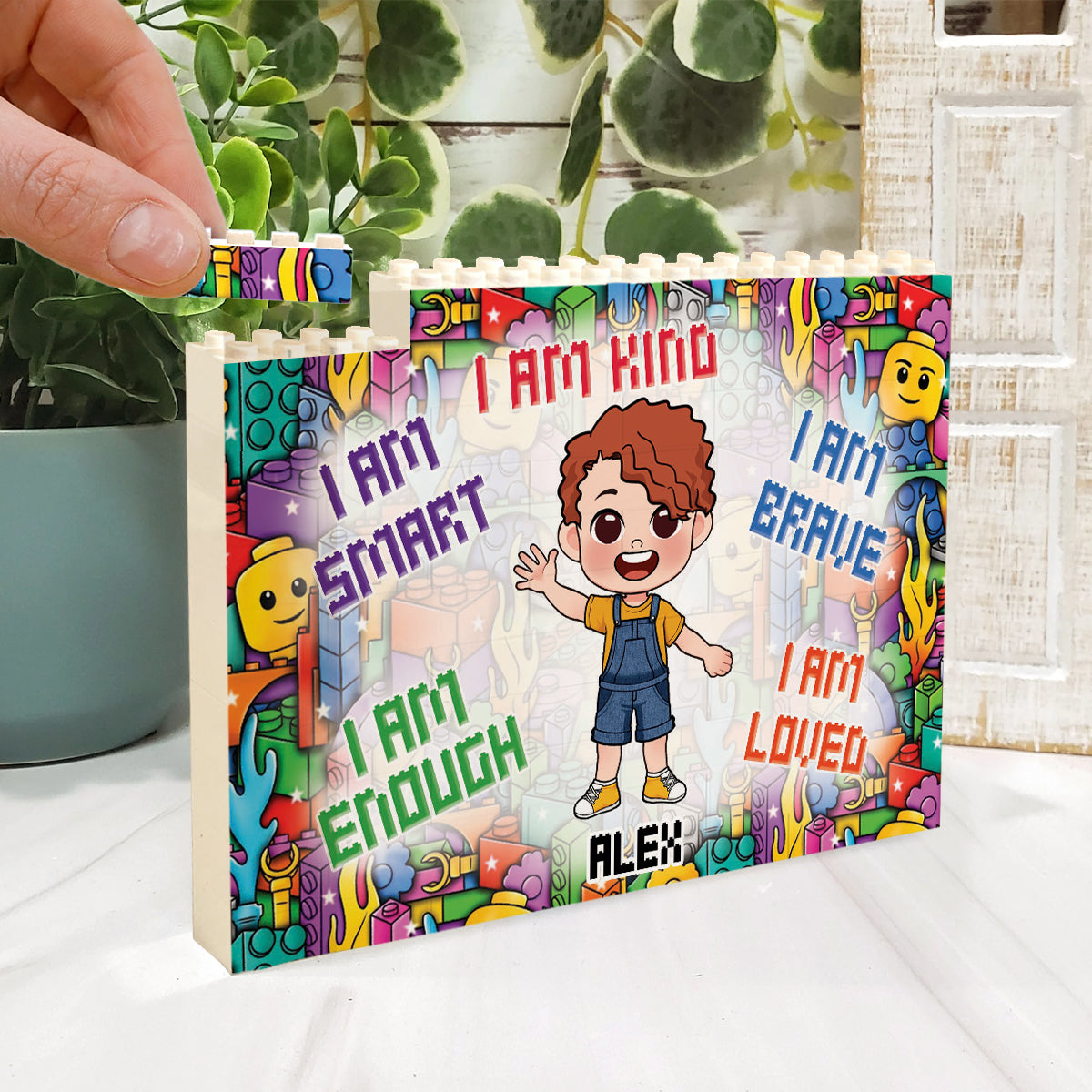 Personalized Kid Building Brick Block Customized Gift Idea