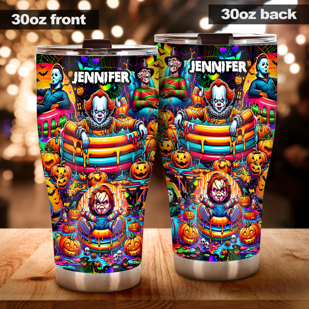 Personalized Halloween Tumbler Custom Name Drinkware Gift