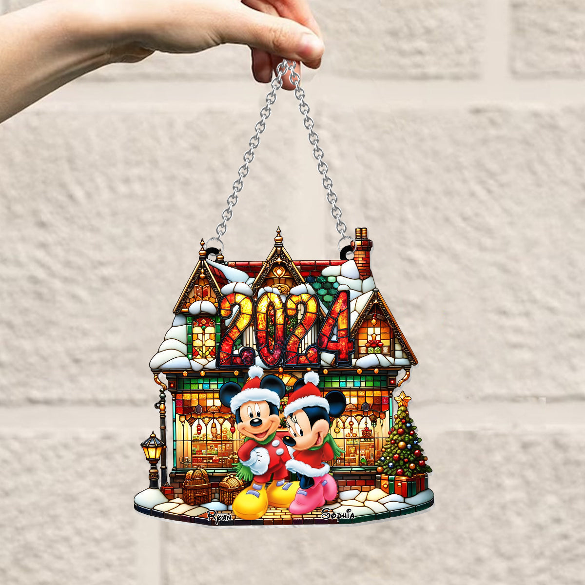 Personalized Christmas Suncatcher Ornament Custom Name Gift