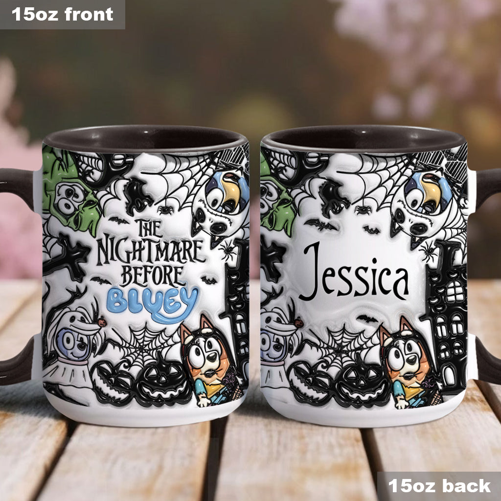 Personalized Nightmare Accent Mug Custom Name Gift for Halloween