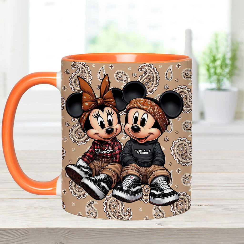 Personalized Mouse Couple Accent Mug Custom Name Gift for Anniversary