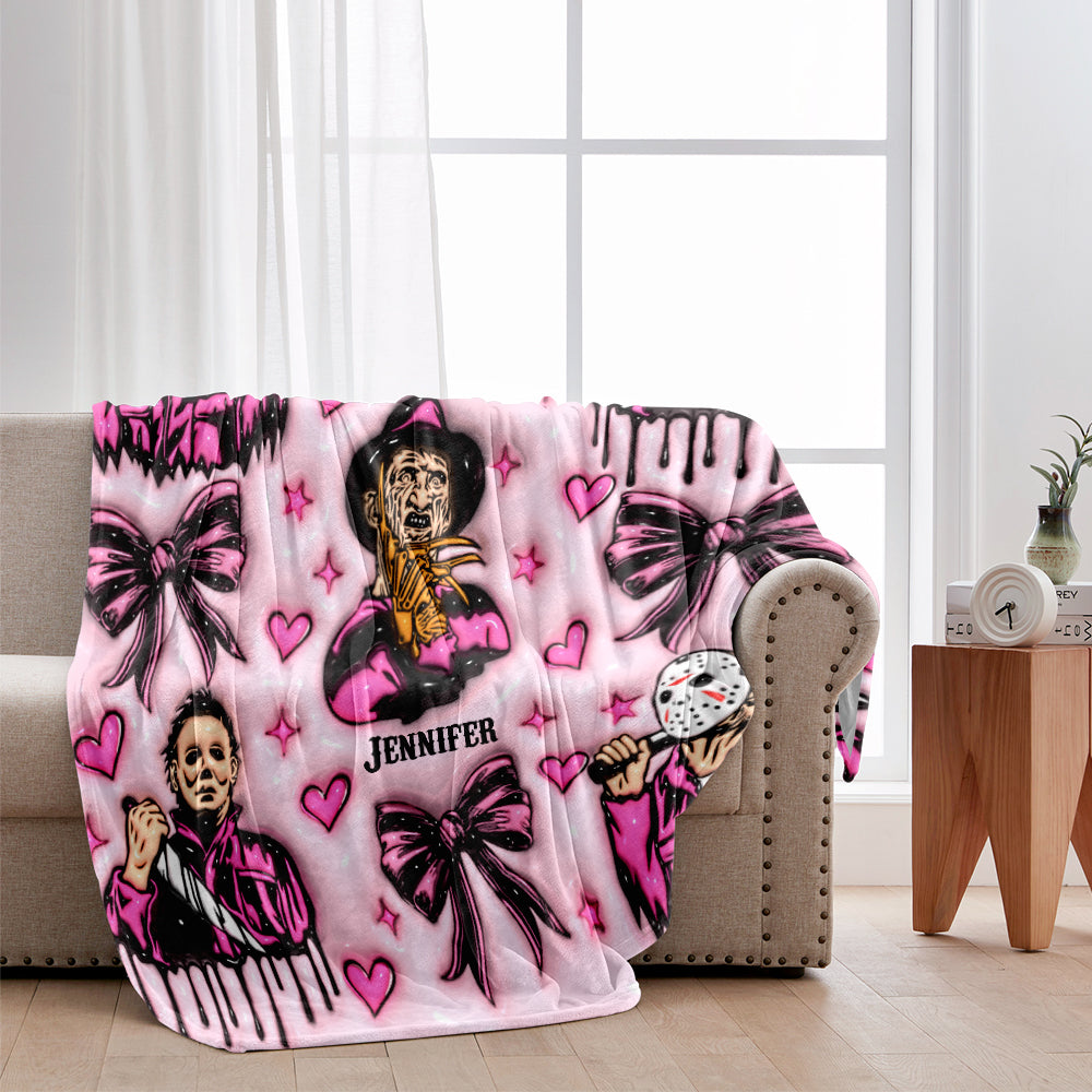 Personalized Horror Movie Fan Blanket Custom Gift for Birthday Halloween