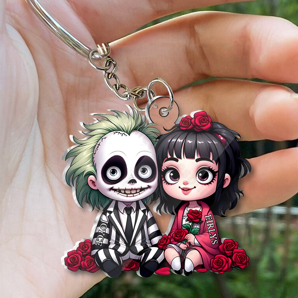 Personalized Horror Couple Keychain Custom Name Gift