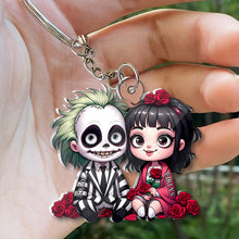 Load image into Gallery viewer, Personalized Horror Couple Keychain Custom Name Gift
