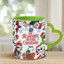 Load image into Gallery viewer, Personalized Nightmare Before Christmas Mug with Heart Handle
