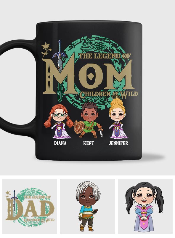 Personalized Legend of Mom Mug Custom Family Names Gift