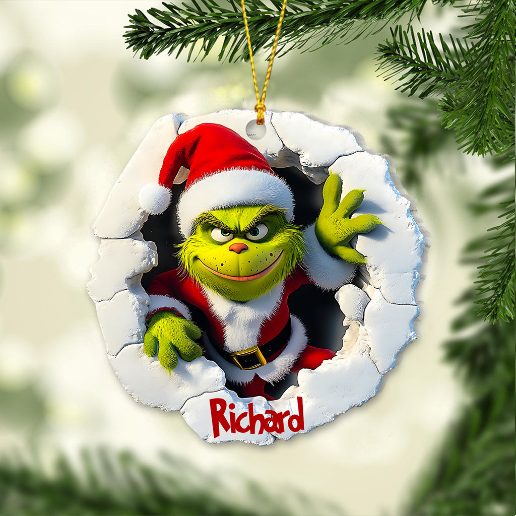 Personalized Grinch Christmas Ornament Custom Name Gift