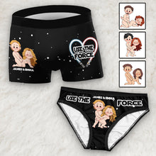 Load image into Gallery viewer, Personalized Use The Force Lace Border Briefs for Couples Gift
