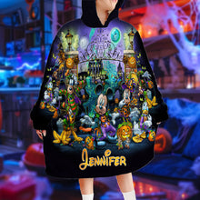 Load image into Gallery viewer, Personalized Halloween Blanket Hoodie Custom Name Gift
