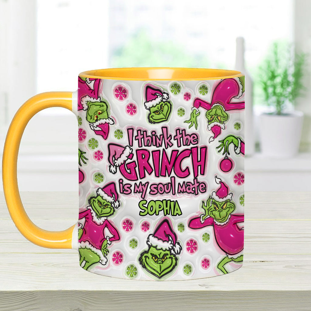 Personalized Grinch Accent Mug Custom Name Christmas Gift