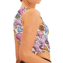 Load image into Gallery viewer, Personalized Floral Mouse Ears Crop Tank Top for Women

