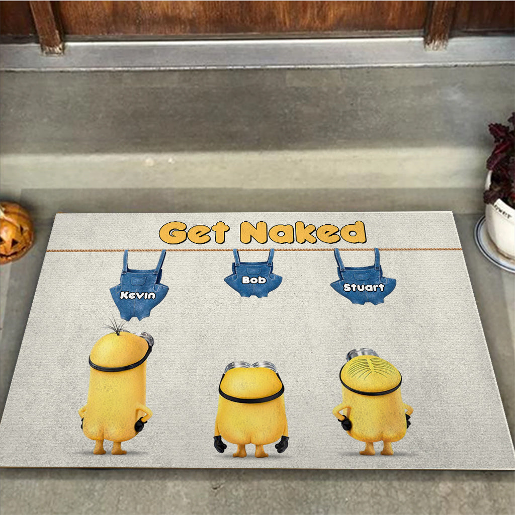 Personalized Get Naked Doormat with Custom Names | Fun Gift for Family
