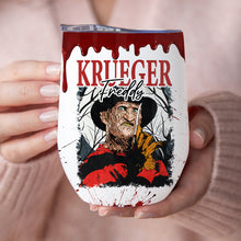 Load image into Gallery viewer, Personalized Halloween Horror Characters Wine Tumbler Gift
