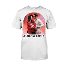 Load image into Gallery viewer, Personalized Couple T-shirt &amp; Hoodie Custom Names Gift for Valentine’s Day
