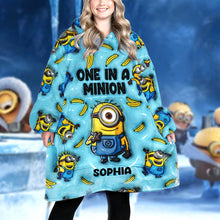 Load image into Gallery viewer, Personalized One In A Minion Blanket Hoodie Custom Name Gift
