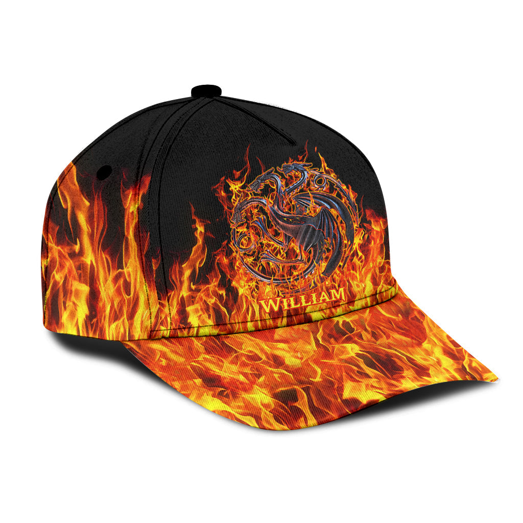Personalized Fire and Blood Classic Cap Custom Name Gift
