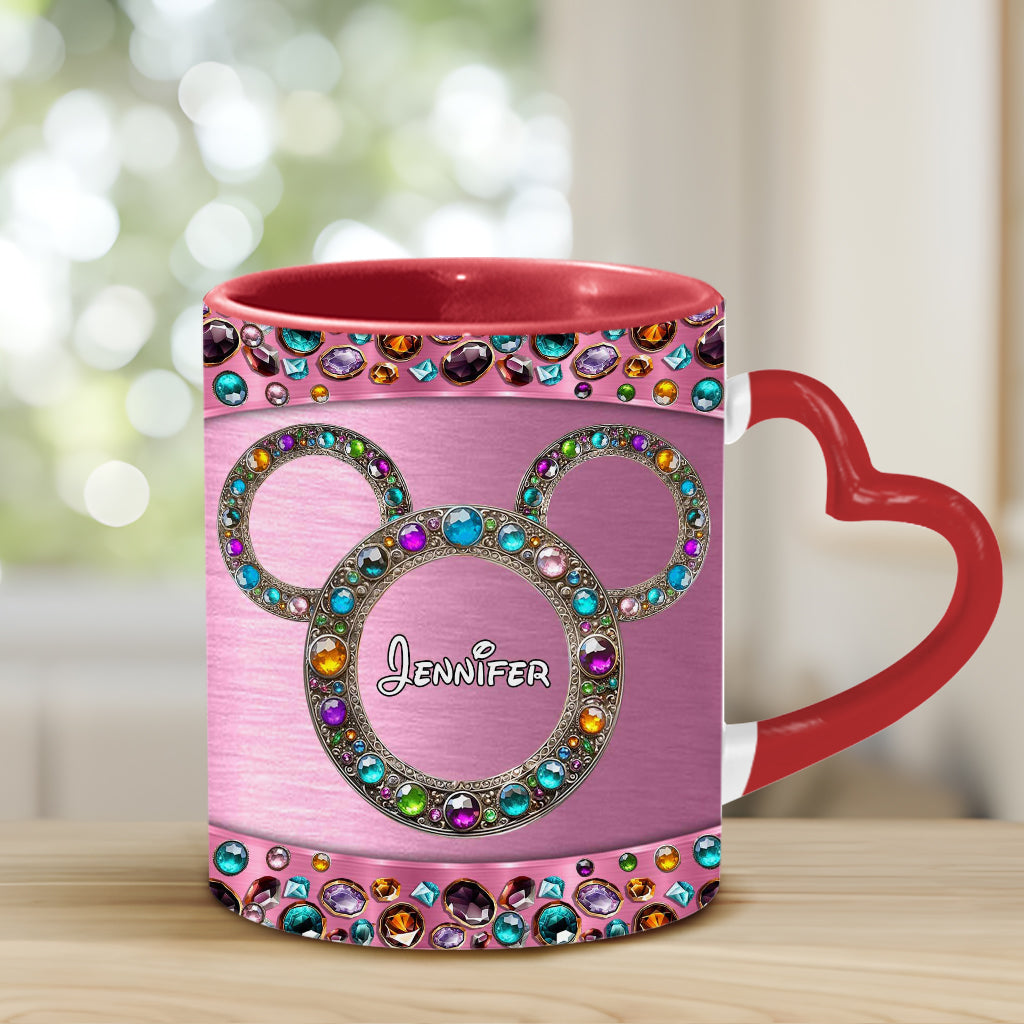 Personalized Heart Handle Mug Custom Name Gift for Mom