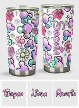 Load image into Gallery viewer, Personalized Tumbler with Puffy Mouse Ears Design Gift Idea
