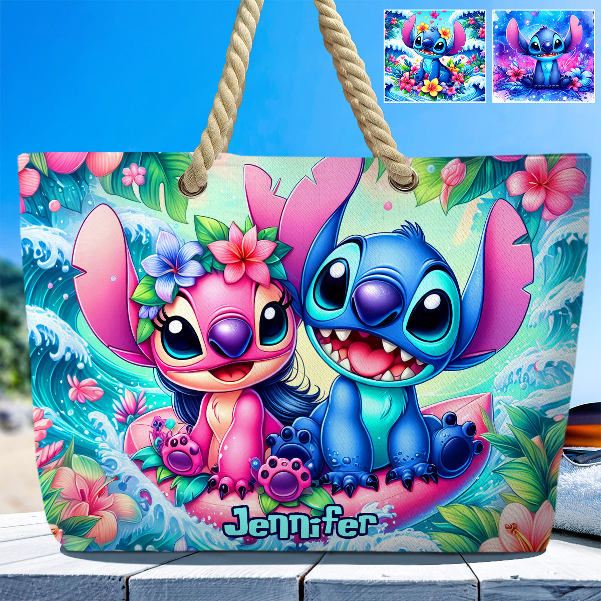 Personalized Canvas Beach Bag with Custom Design for Summer Vibes